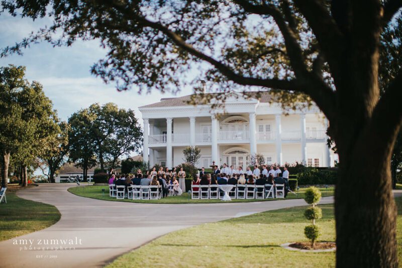 ceremony outside mansion