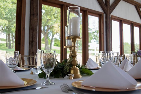 decorations on a wedding table